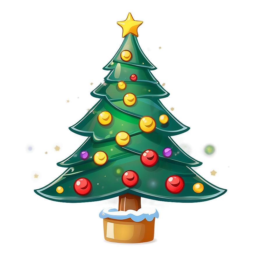 Delightful Cartoon Christmas Tree Png Xrq48 PNG image