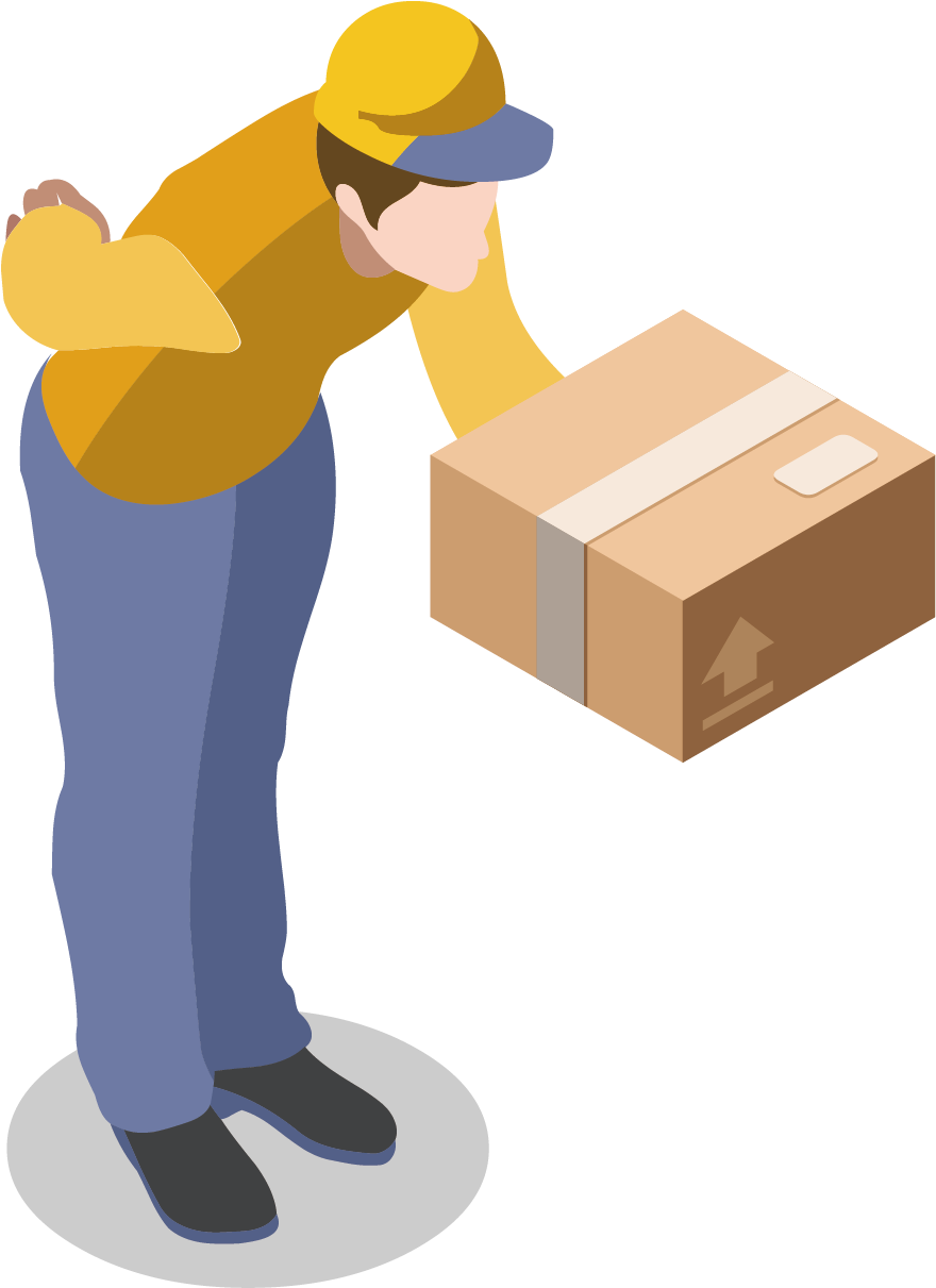 Delivery Person Lifting Package PNG image