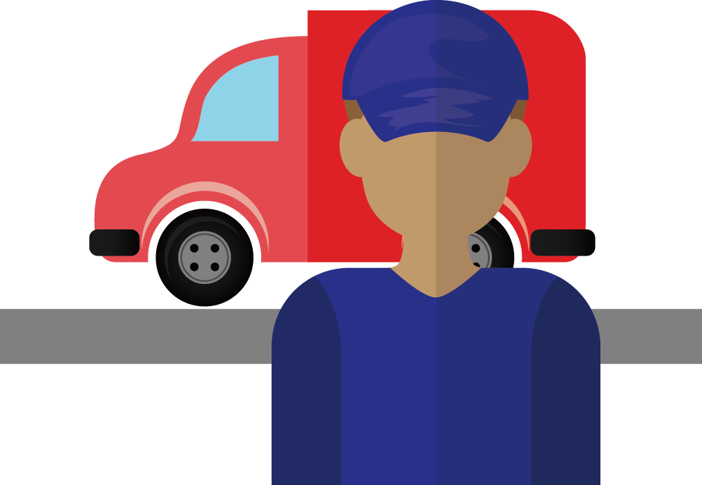 Delivery Truckand Driver Illustration PNG image