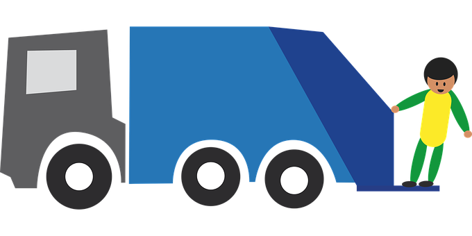 Delivery Truckwith Driver Cartoon PNG image