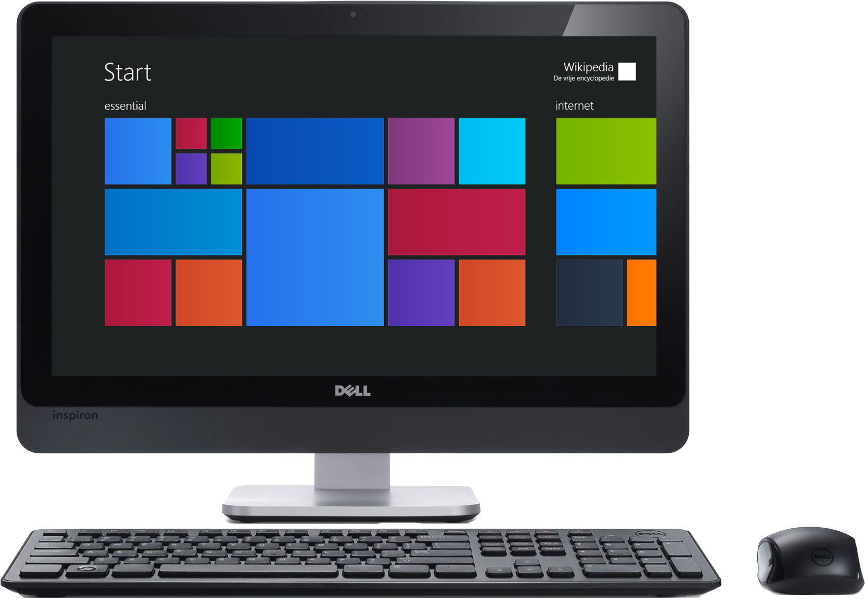 Dell Inspiron Desktop Computer Setup PNG image