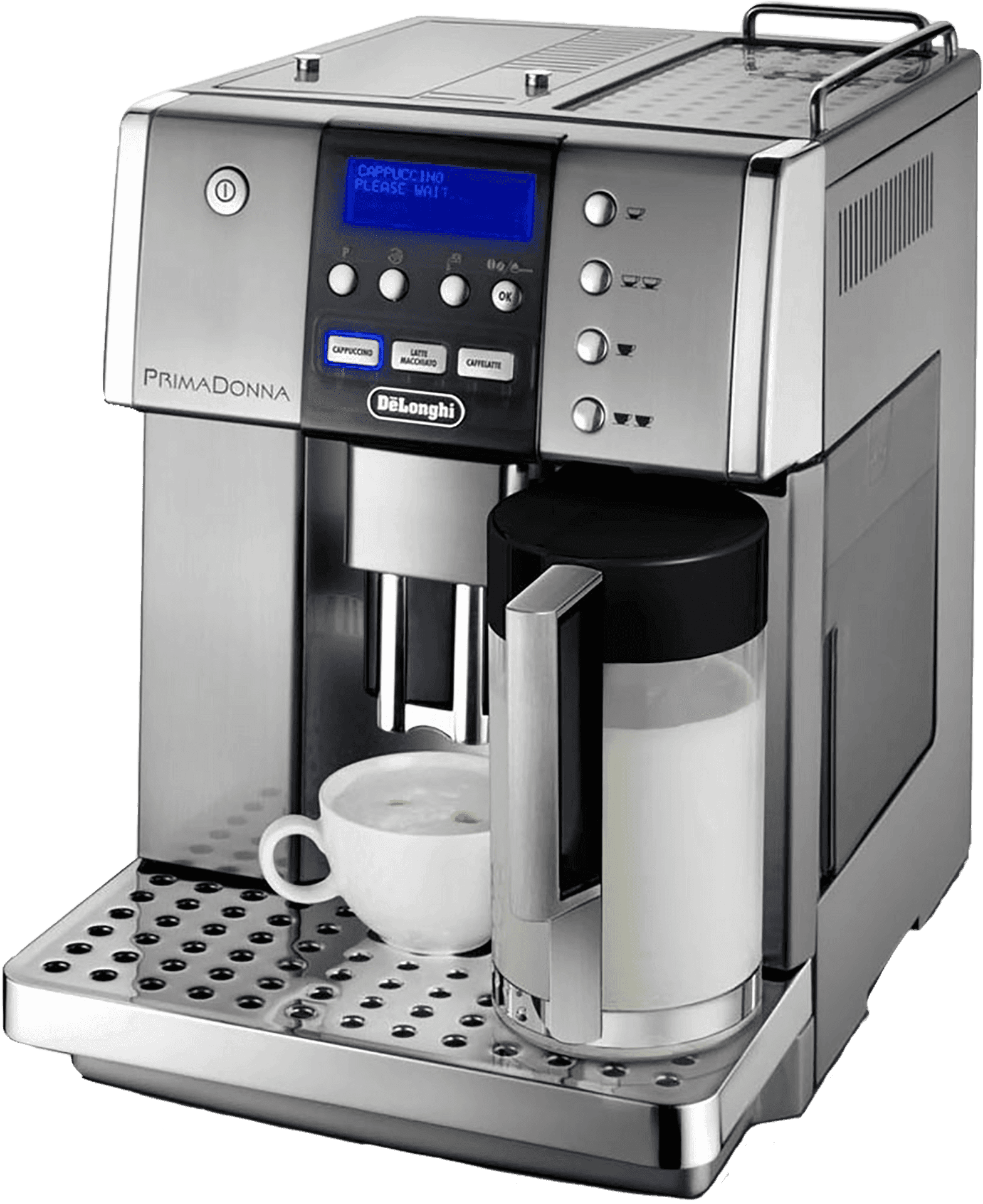 Delonghi Prima Donna Automatic Espresso Machine PNG image