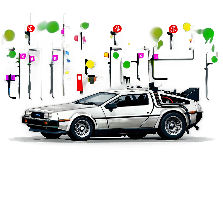 Delorean Crossing The Finish Line Png Byt14 PNG image