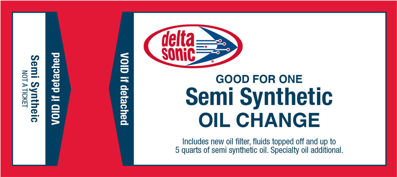 Delta Sonic Semi Synthetic Oil Change Coupon PNG image