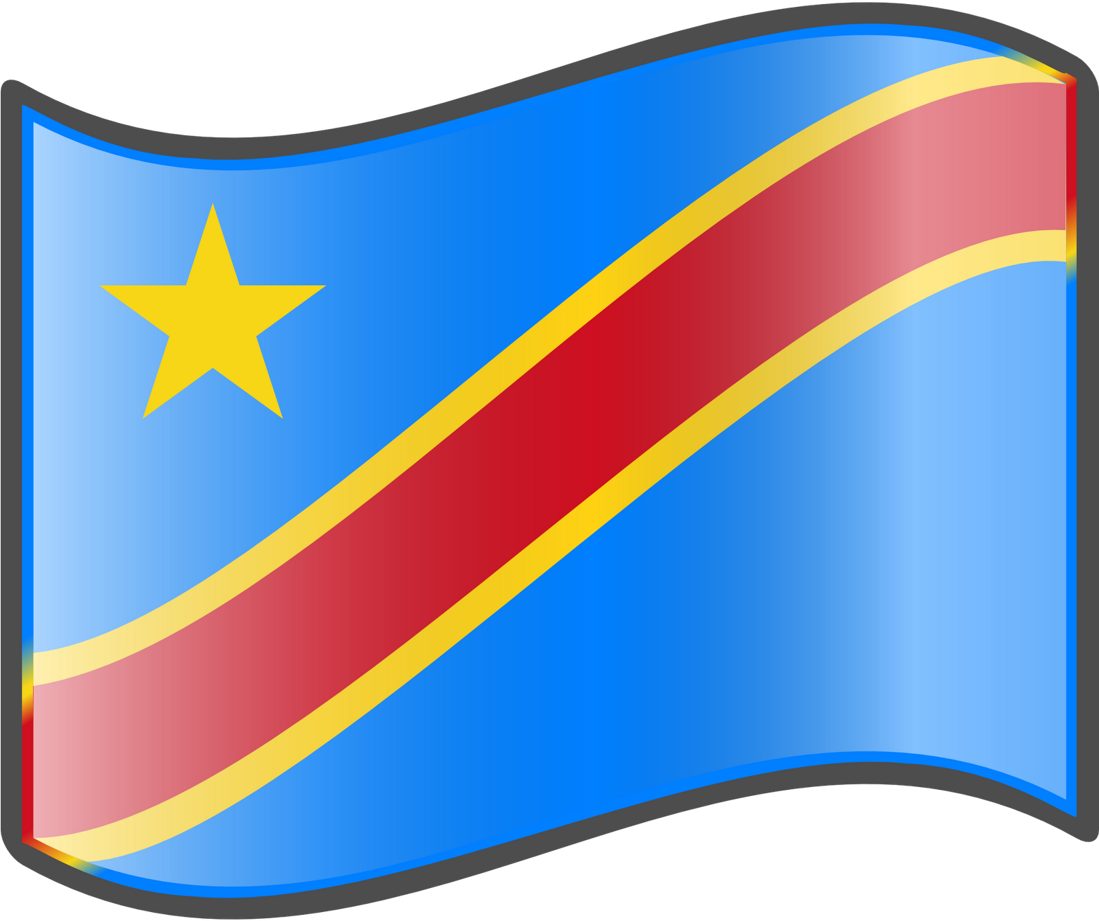 Democratic Republicof Congo Flag Waving PNG image