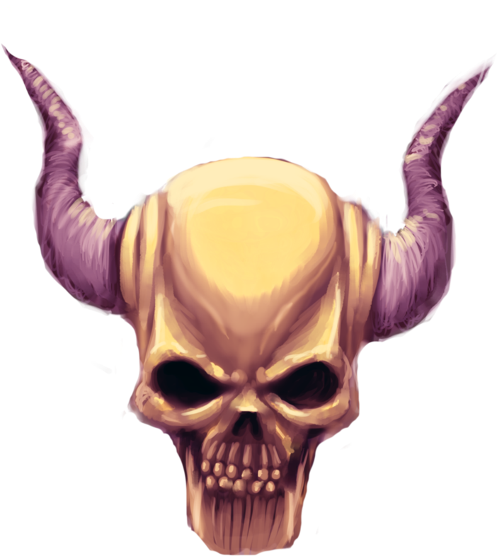 Demon_ Skull_with_ Horns PNG image