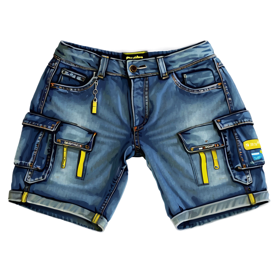 Denim Cargo Shorts Png 20 PNG image