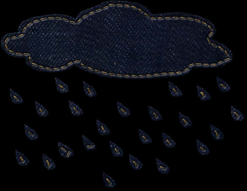 Denim Cloud Raindrops PNG image