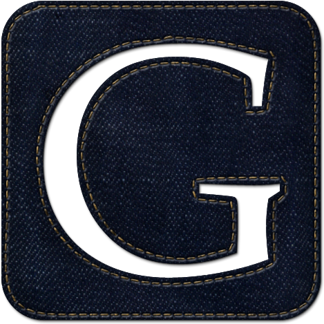 Denim Fabric Letter G Icon PNG image