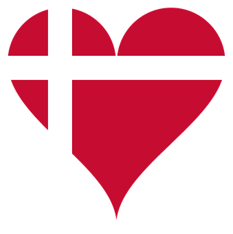 Denmark Flag Heart Shape PNG image