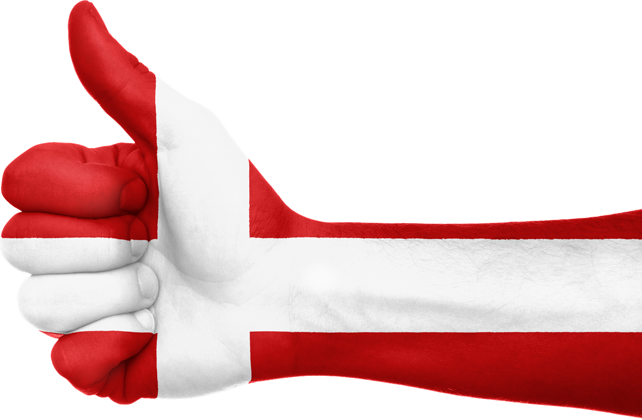 Denmark Flag Thumbs Up Gesture PNG image