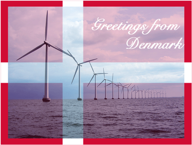 Denmark Wind Turbines Postcard PNG image