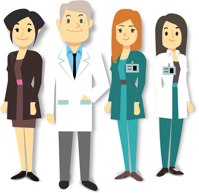 Dental Team Cartoon Illustration PNG image