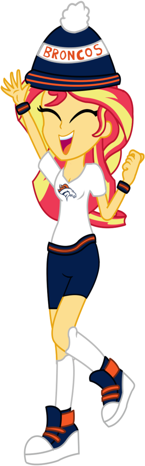 Denver Broncos Cheerful Mascot Illustration PNG image