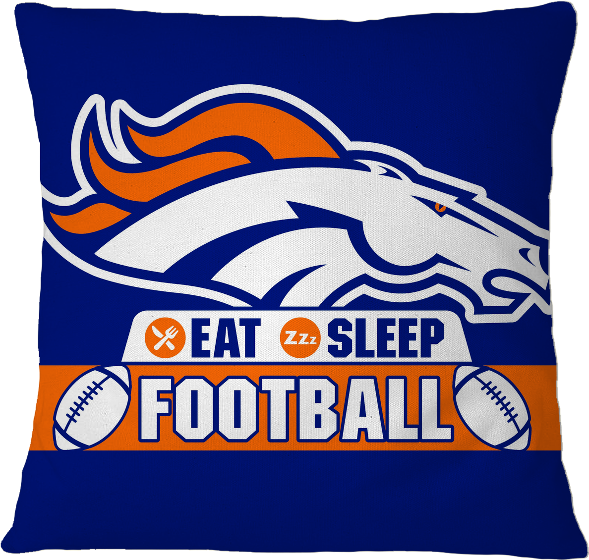 Denver Football Themed Cushion PNG image
