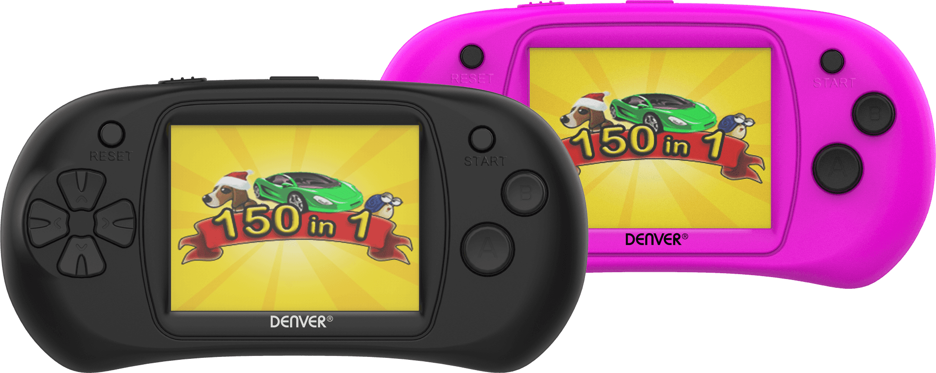 Denver Portable Gaming Consoles Black Pink PNG image