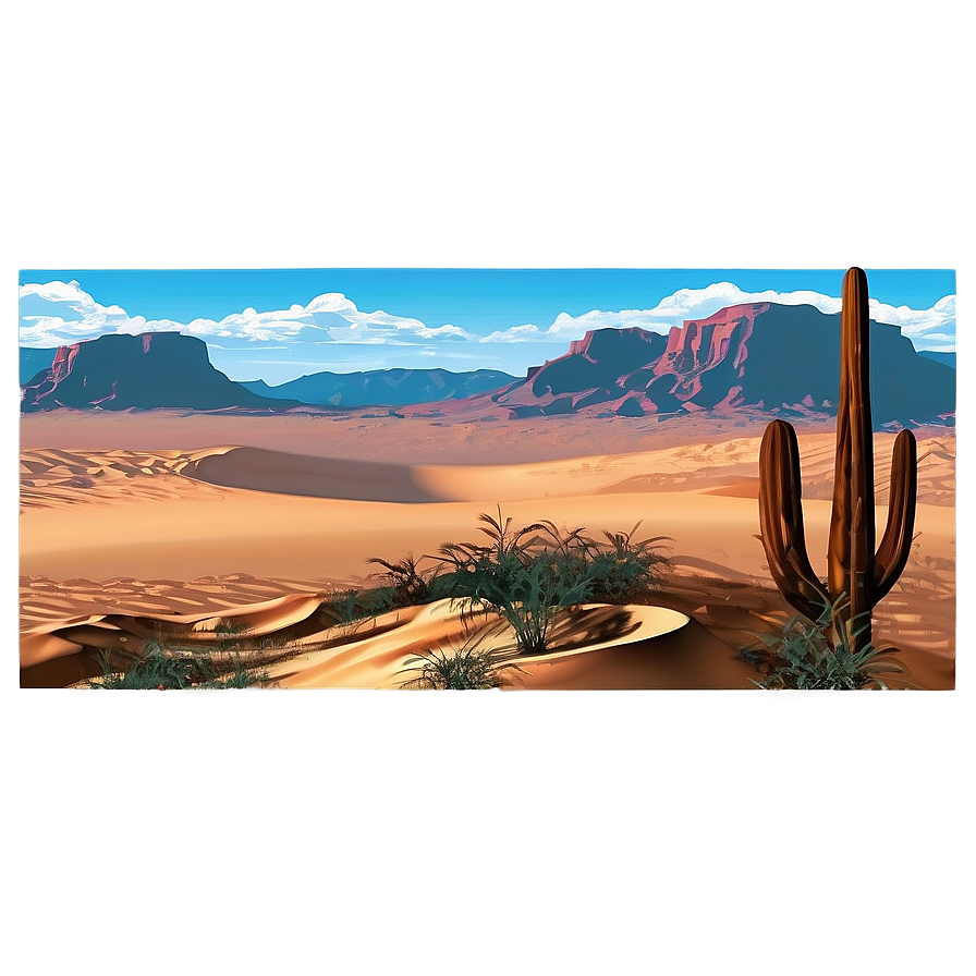 Desert Adventure Landscape Png Irx83 PNG image