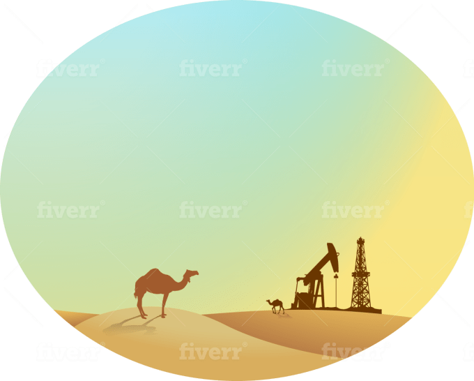 Desert Camel Oil Extraction Illustration PNG image