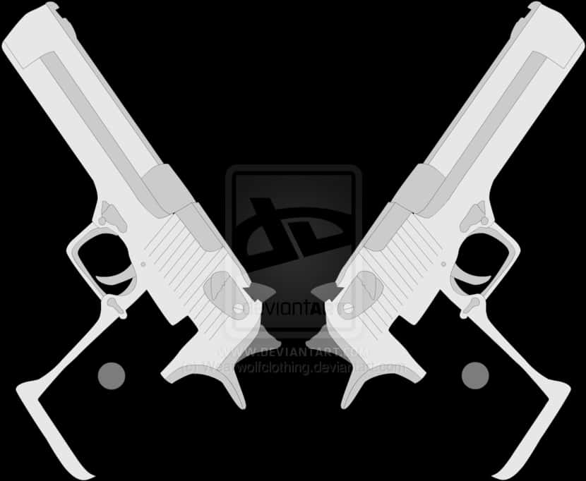 Desert Eagle Dual Wield Vector Art PNG image