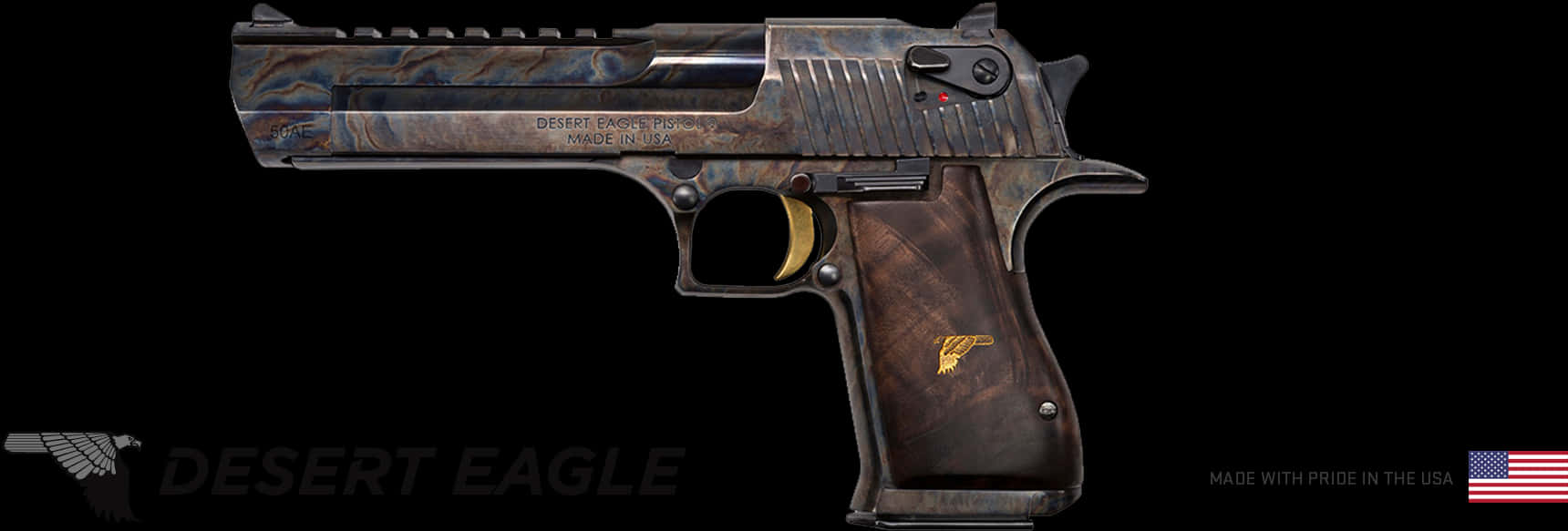 Desert Eagle Pistol U S A Flag PNG image