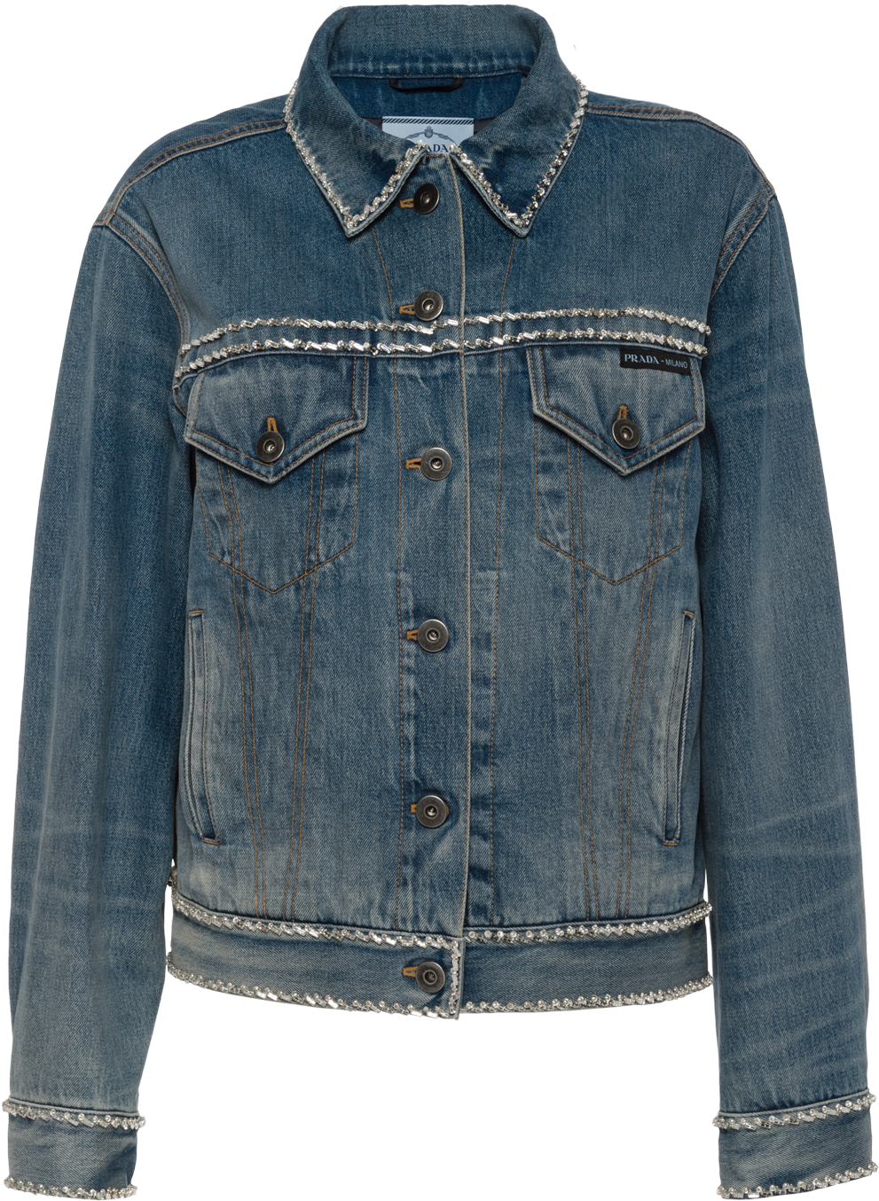 Designer Denim Jacketwith Embellishments PNG image