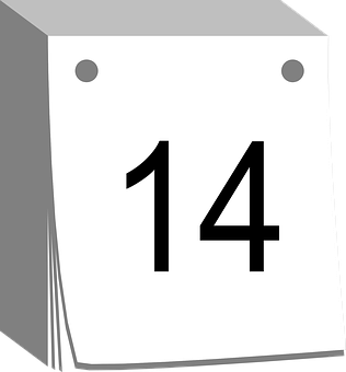 Desk Calendar Number14 PNG image