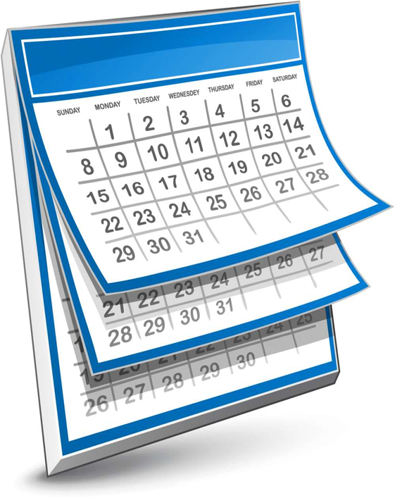Desk Calendar Pages Fanning Out PNG image