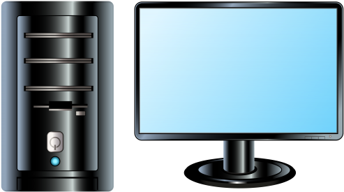 Desktop Computerand Monitor Vector PNG image