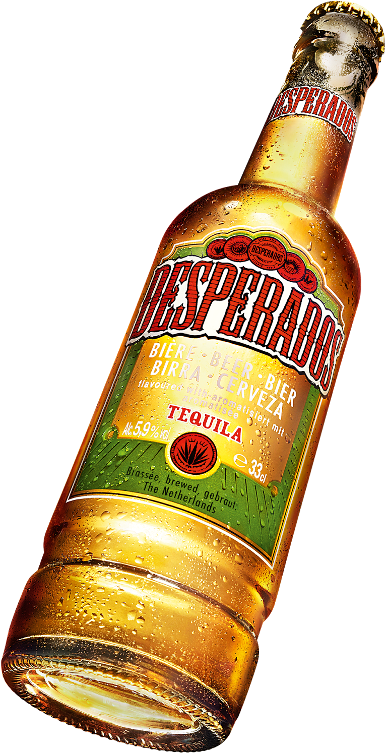 Desperados Tequila Flavored Beer Bottle PNG image