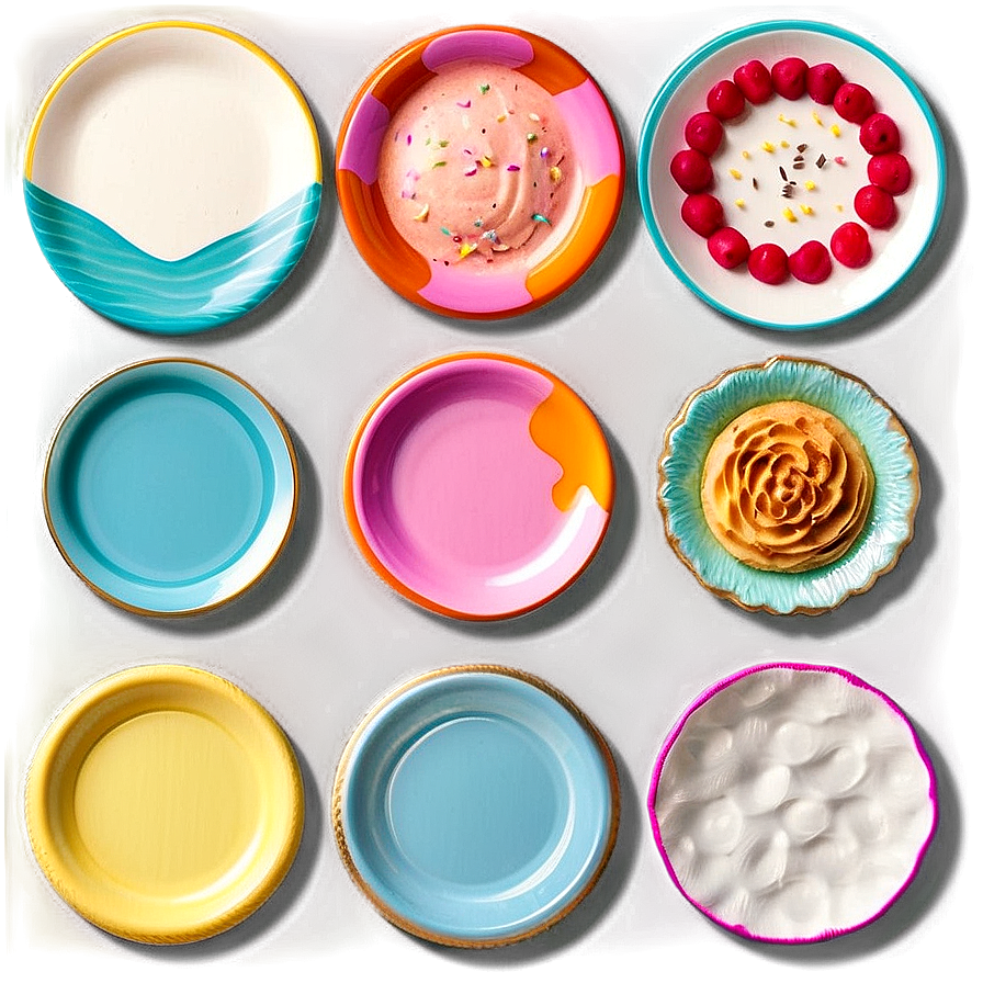 Dessert Plates Collection Png 06212024 PNG image