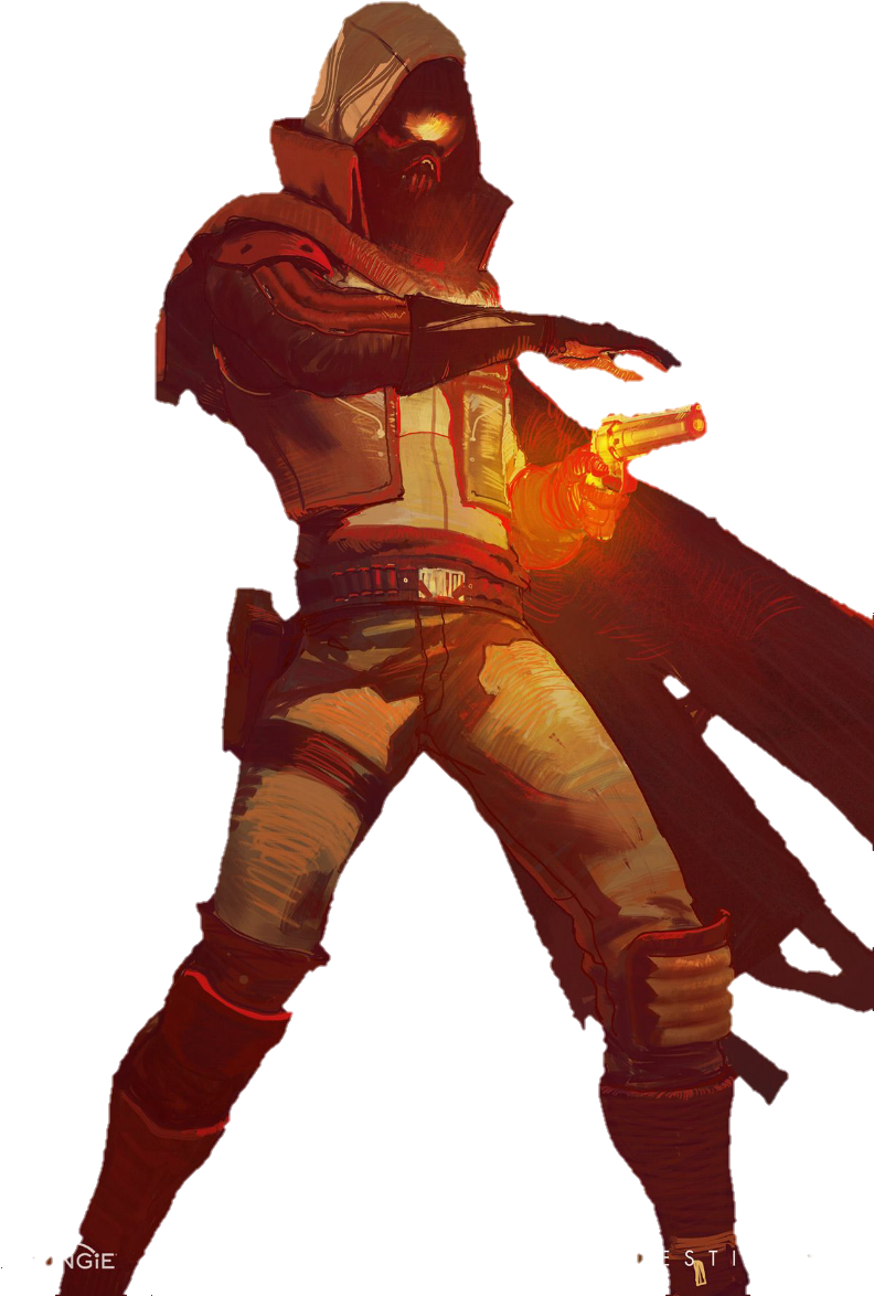 Destiny2 Hunterwith Golden Gun PNG image