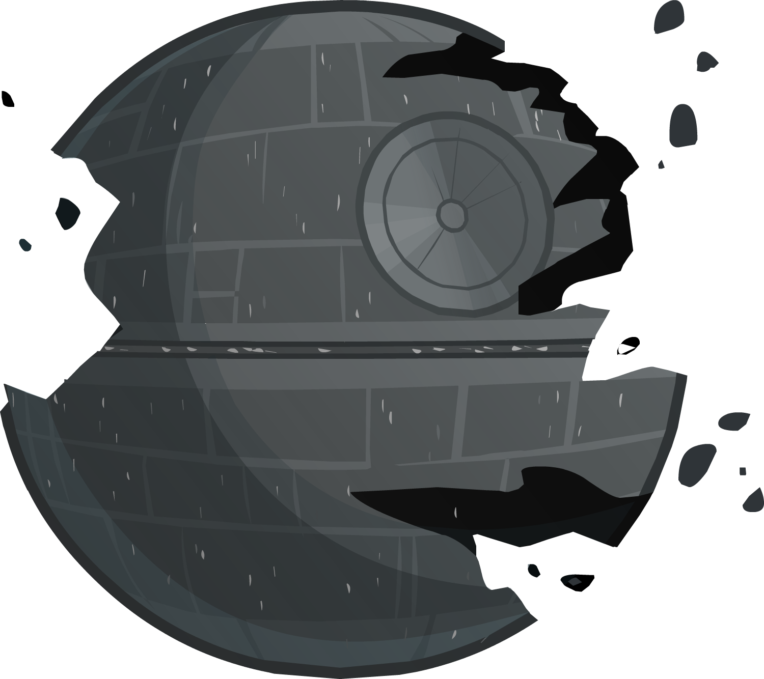 Destroyed Death Star Illustration PNG image