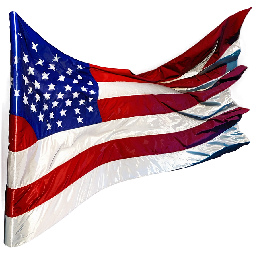 Detailed American Flag Waving Illustration Png Tmg77 PNG image