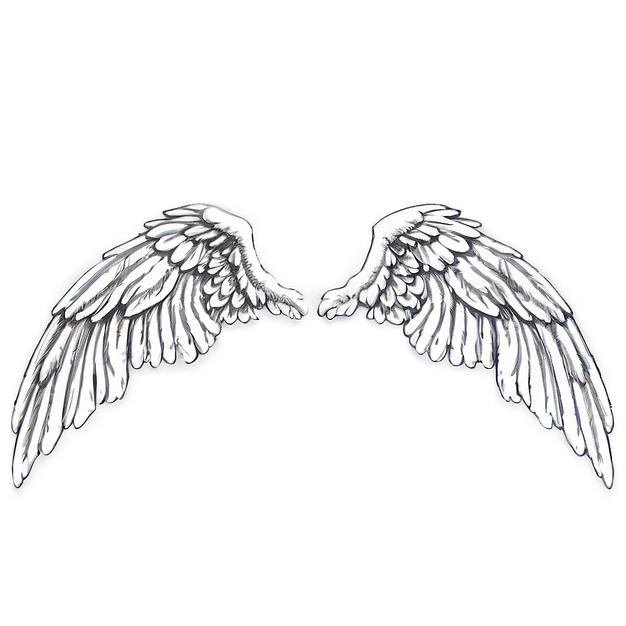 Detailed Angel Wings Sketch Png 05042024 PNG image