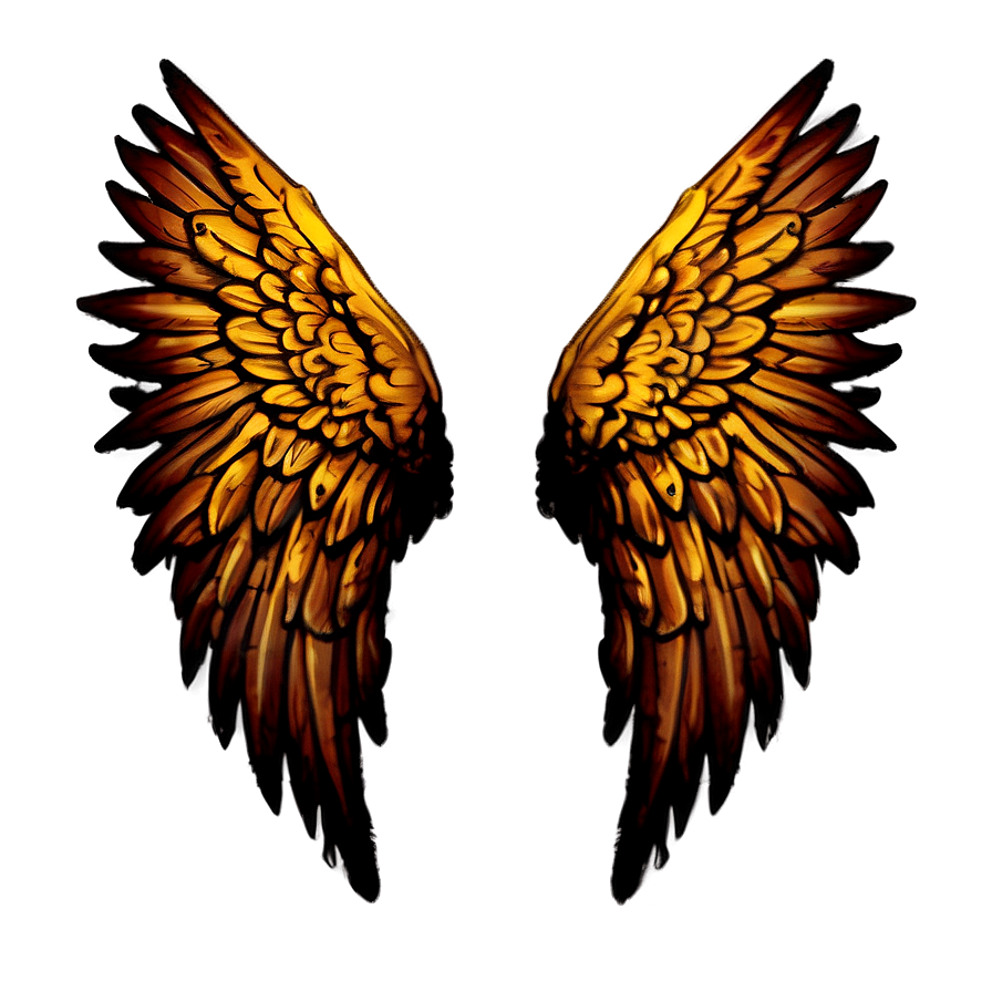 Detailed Angel Wings Sketch Png 2 PNG image