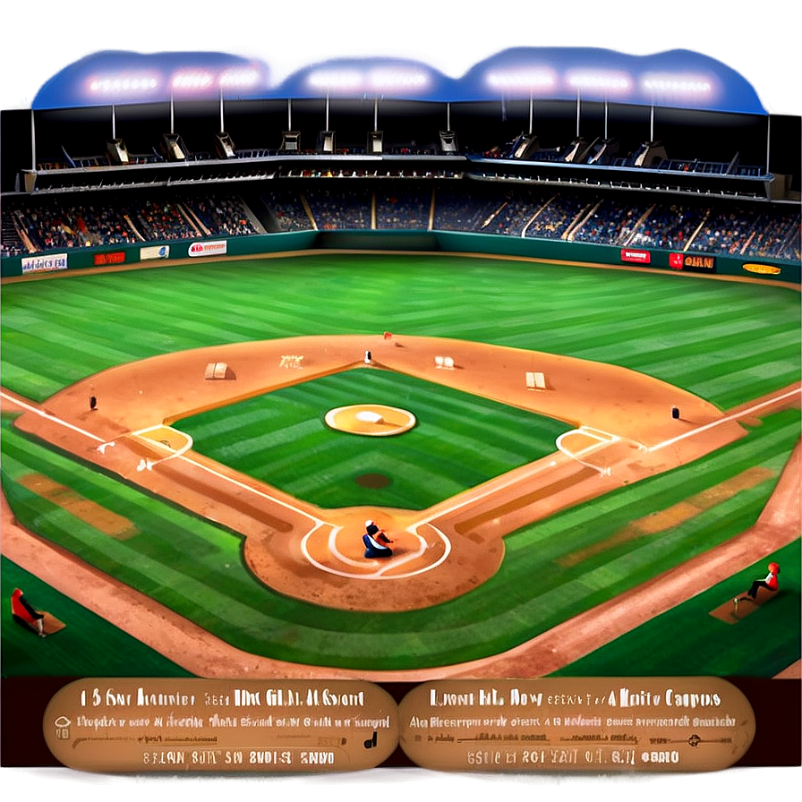 Detailed Baseball Diamond Infographic Png 06132024 PNG image