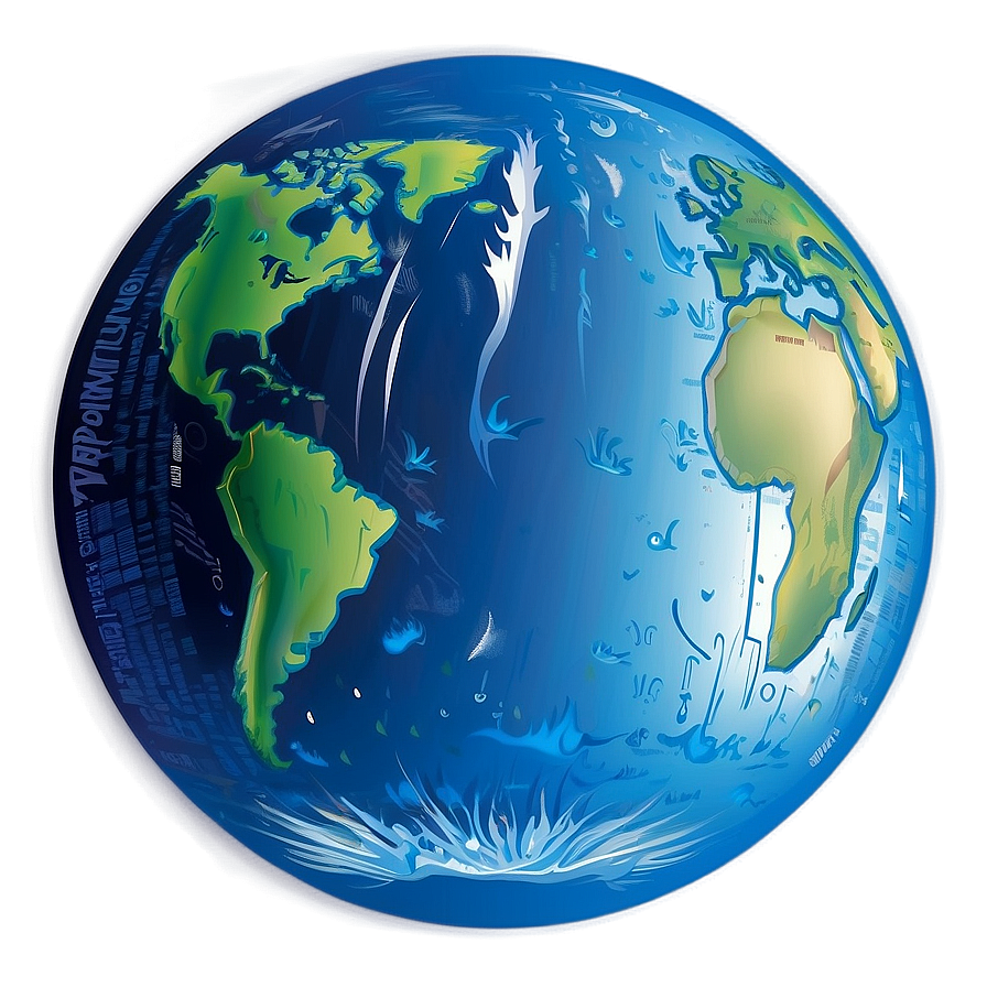 Detailed Blue Planet Vector Png 06292024 PNG image