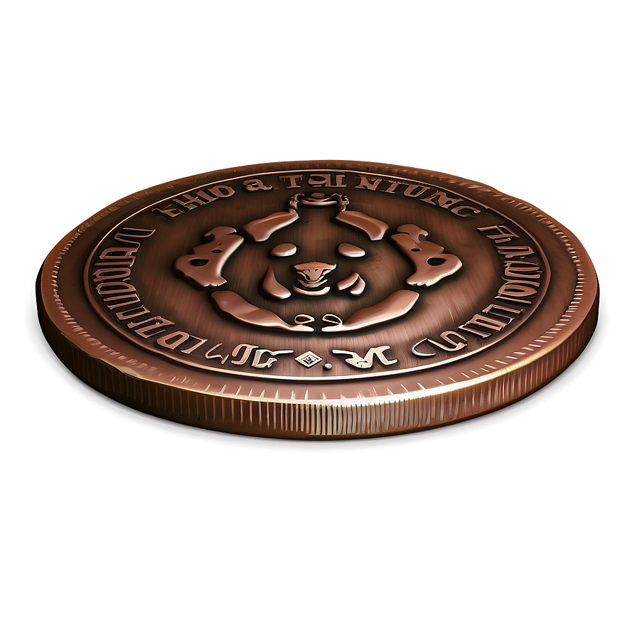 Detailed Bronze Coin Png 24 PNG image