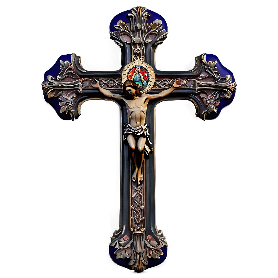 Detailed Catholic Cross Render Png 06122024 PNG image