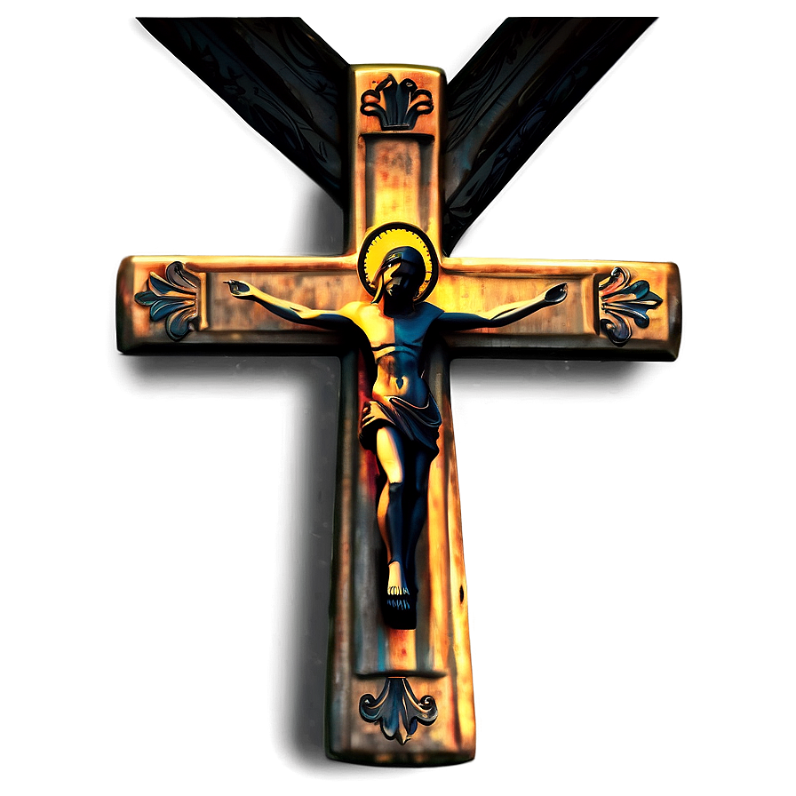 Detailed Catholic Cross Render Png Lqm76 PNG image