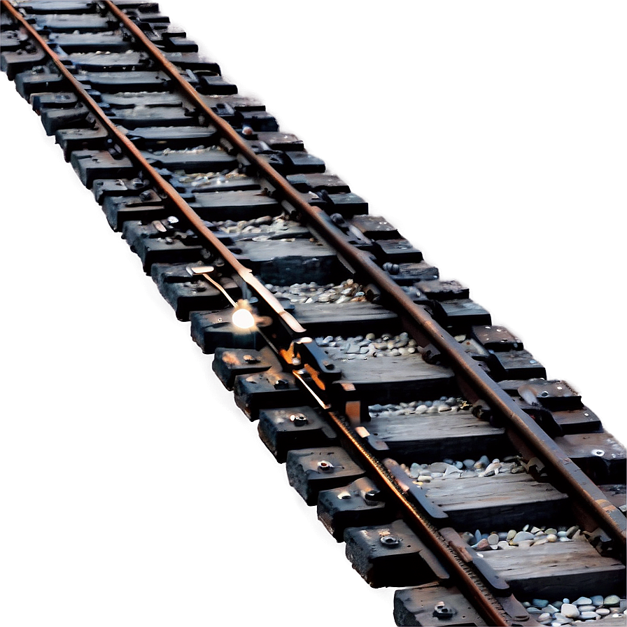 Detailed Close-up Railroad Tracks Png Qjt PNG image