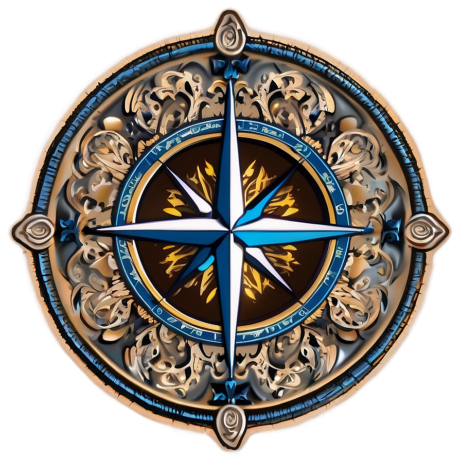 Detailed Compass Rose Drawing Png 05252024 PNG image