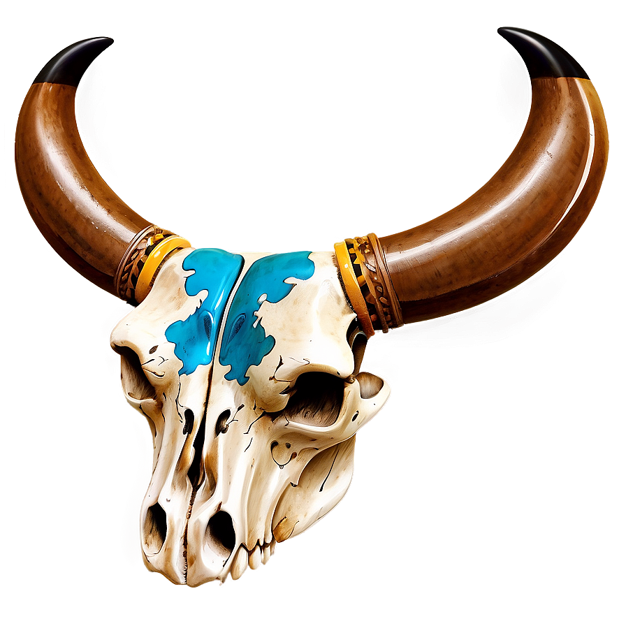 Detailed Cow Skull Sketch Png 06132024 PNG image