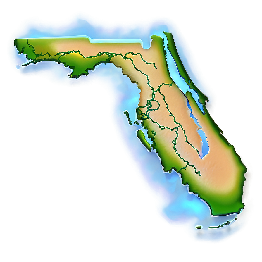 Detailed Florida Coast Outline Png Rxy88 PNG image