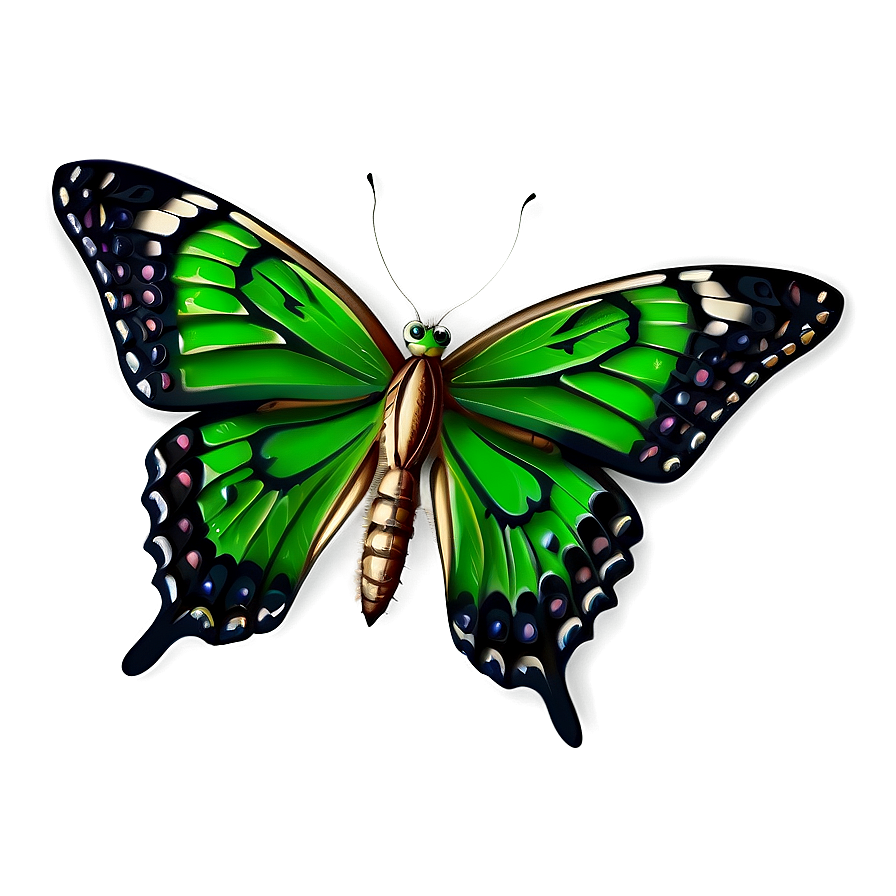 Detailed Green Butterfly Png 06202024 PNG image