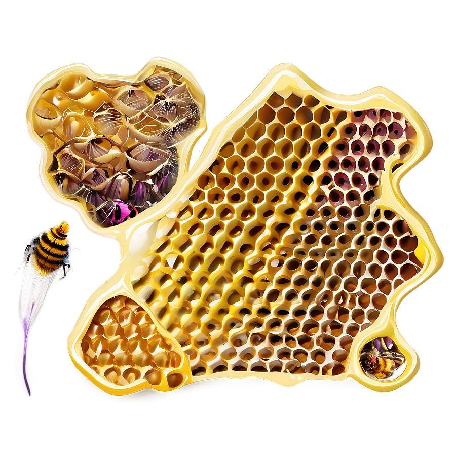 Detailed Honeycomb Illustration Png 5 PNG image