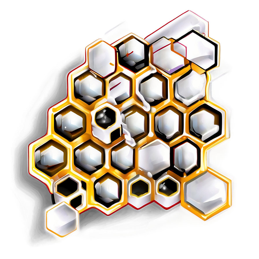 Detailed Honeycomb Illustration Png Gki11 PNG image