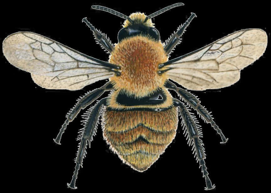 Detailed_ Illustration_of_ Bee PNG image