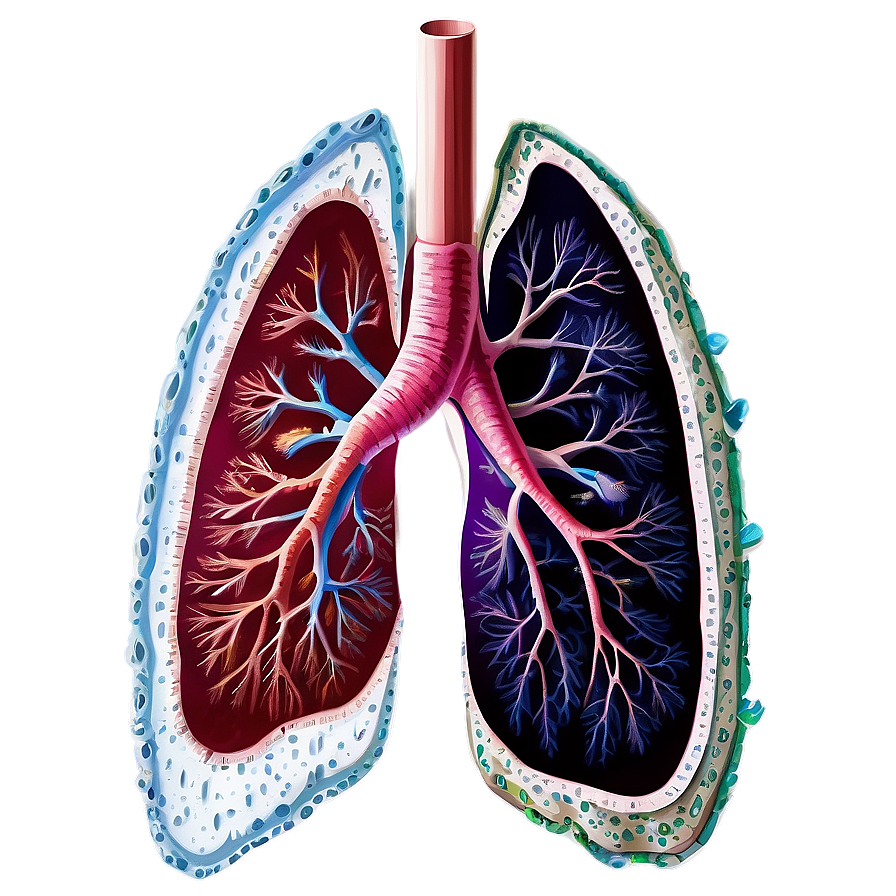 Detailed Lung Cross Section Png 06112024 PNG image