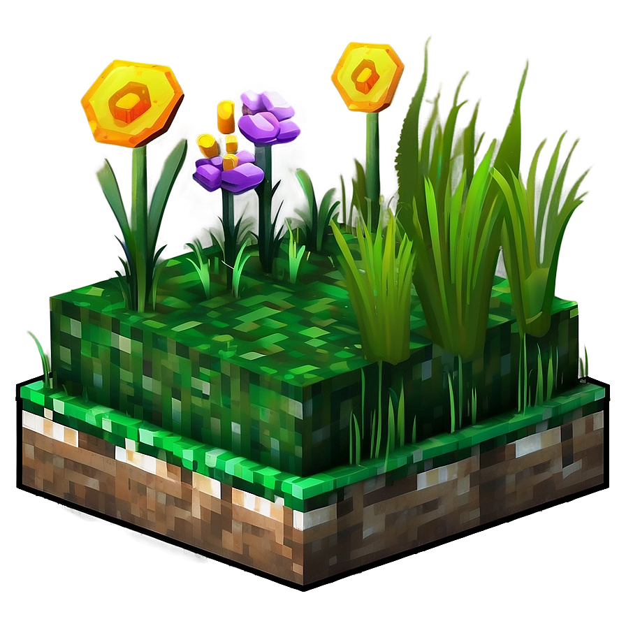 Detailed Minecraft Grass Texture Block Png 05252024 PNG image